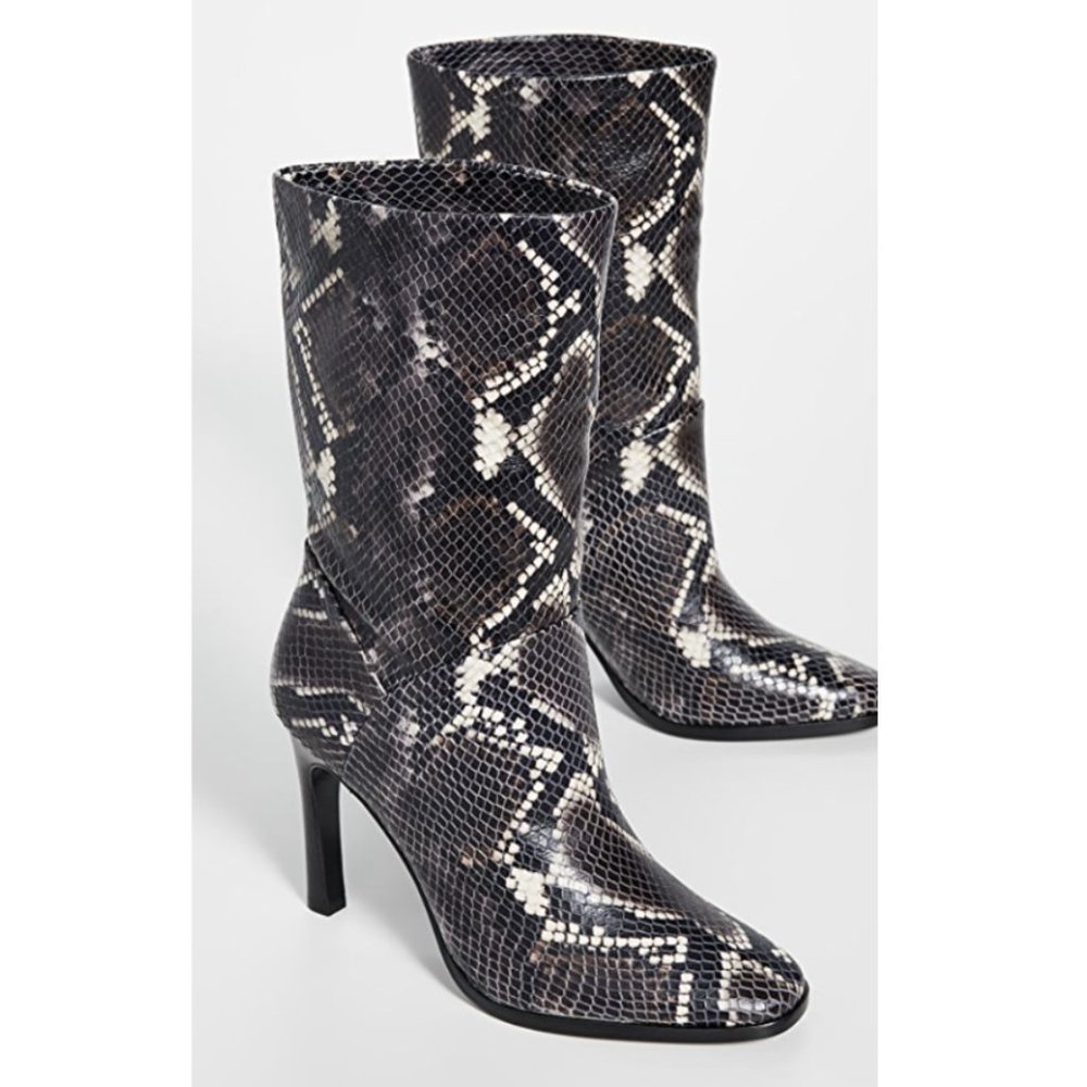 SIGERSON MORRISON Kiona Snakeskin Mid Shaft Boots, size 36